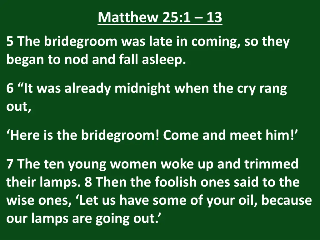 matthew 25 1 13 1