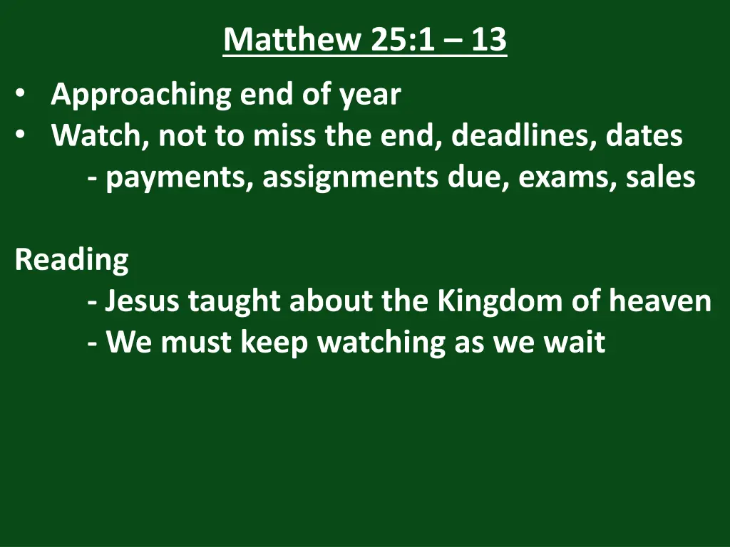 matthew 25 1 13 10