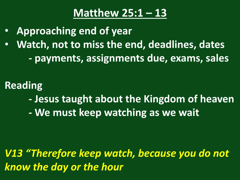 matthew 25 1 13 11