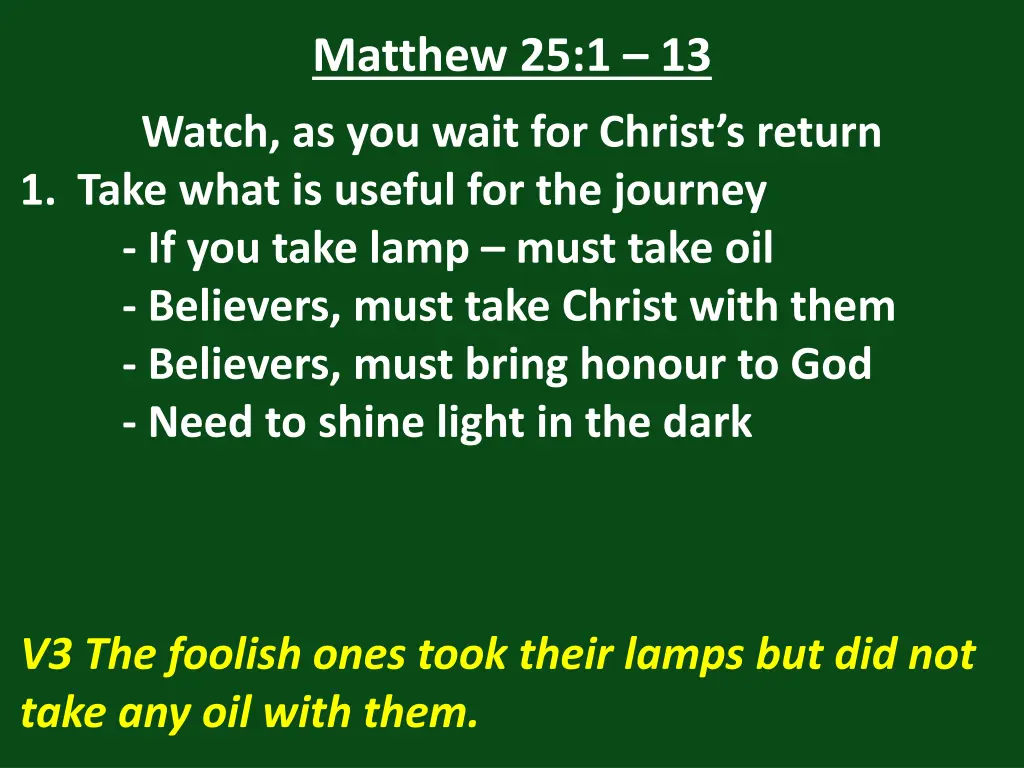 matthew 25 1 13 18