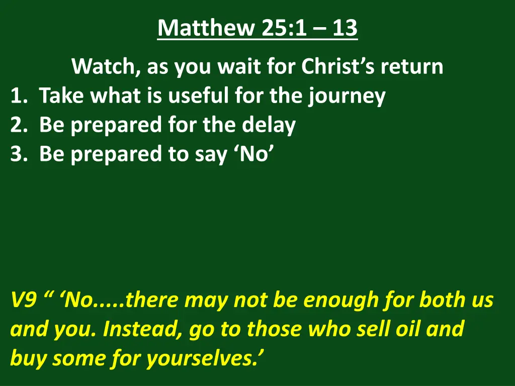 matthew 25 1 13 30