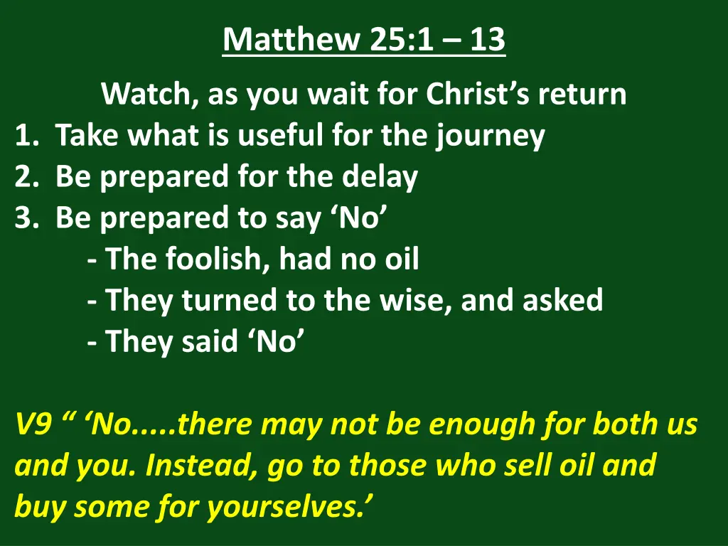 matthew 25 1 13 33