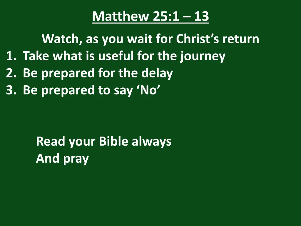 matthew 25 1 13 40