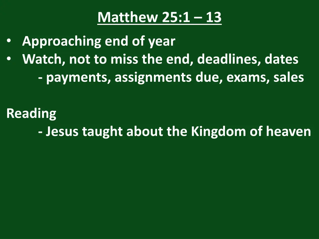 matthew 25 1 13 9