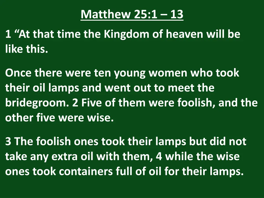 matthew 25 1 13