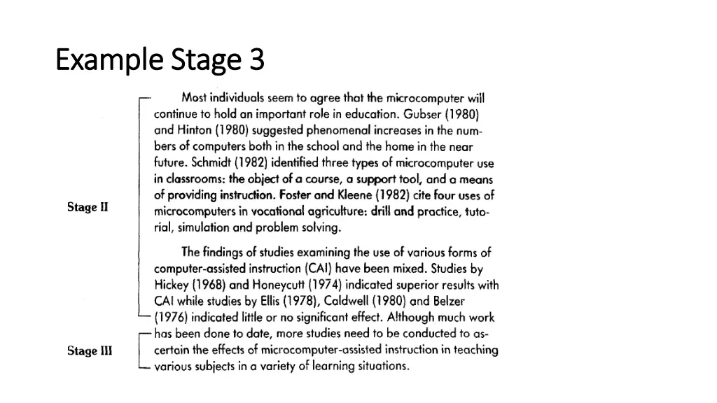 example stage 3 example stage 3