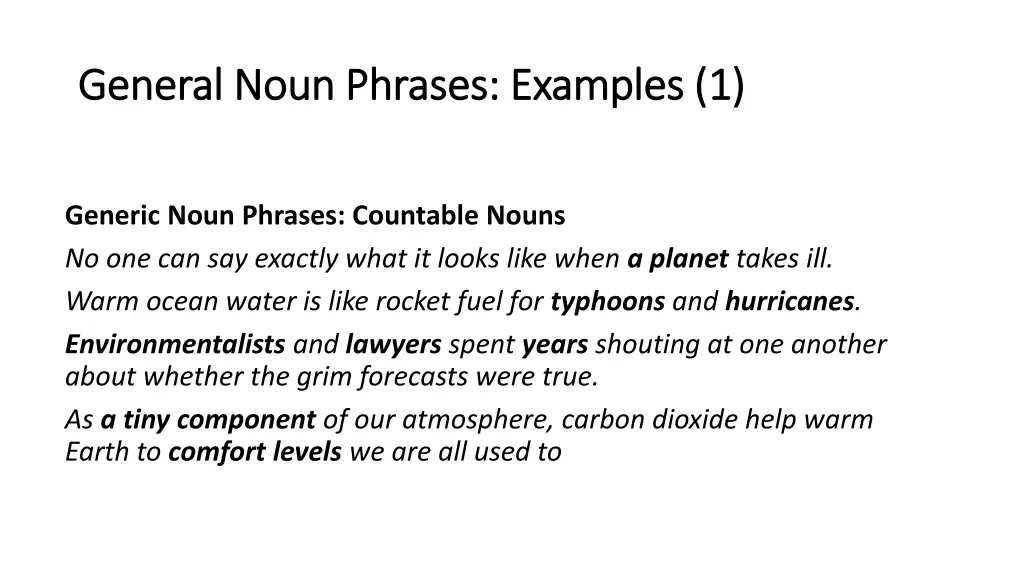 general noun phrases examples 1 general noun