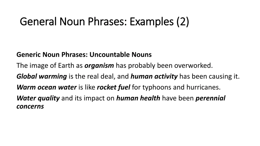 general noun phrases examples 2 general noun