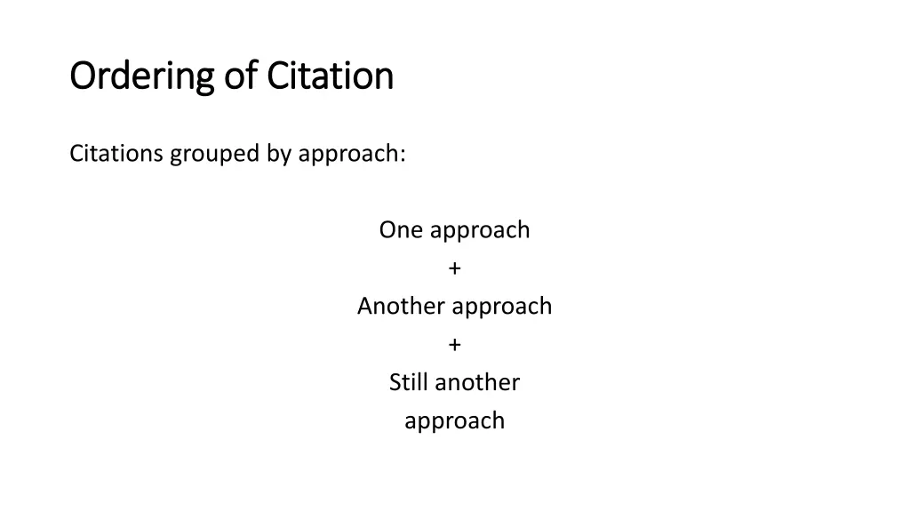 ordering of citation ordering of citation