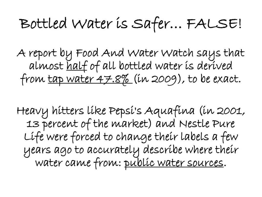 bottled water is safer false bottled water