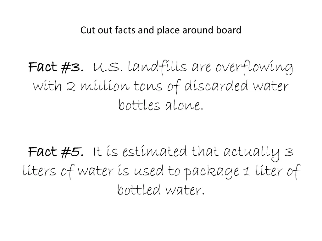 cut out facts and place around board 2