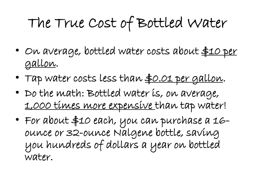 the true cost of bottled water the true cost