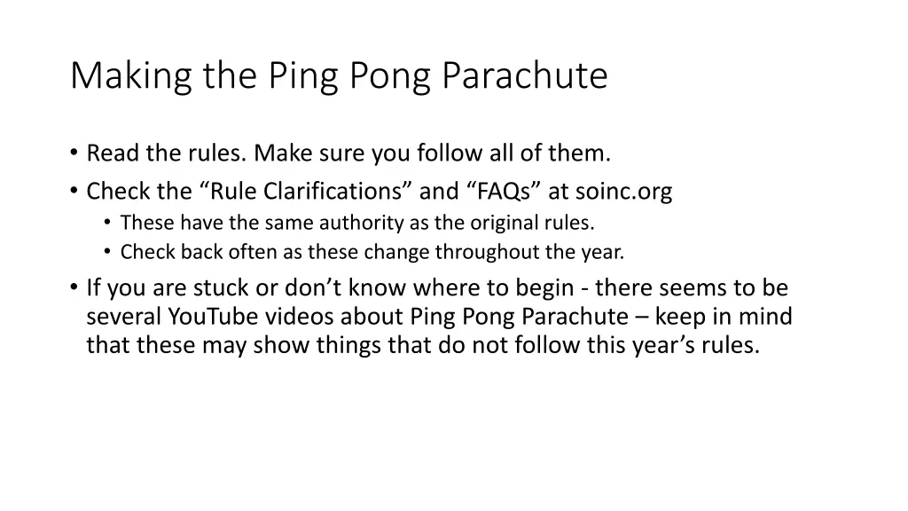 making the ping pong parachute