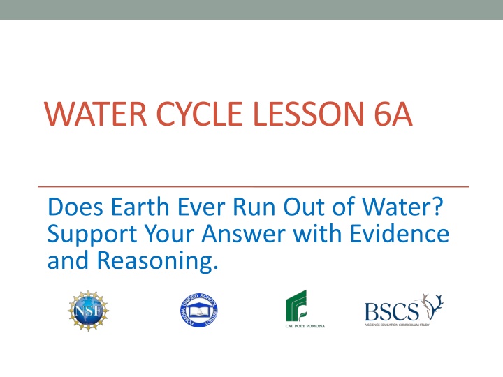 water cycle lesson 6a