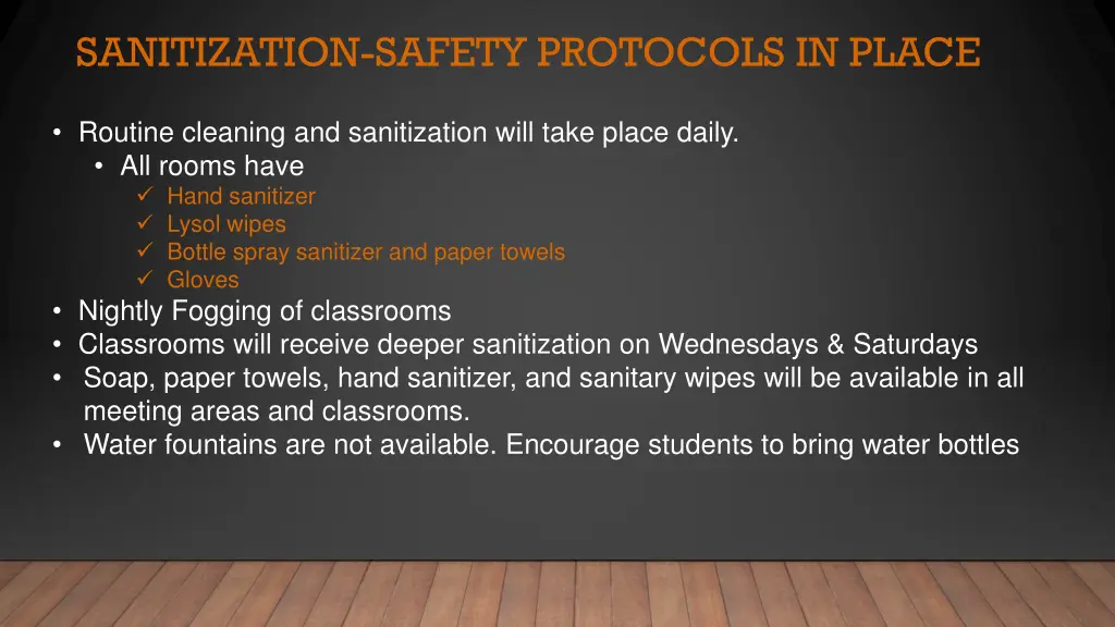 sanitization safety protocols in place 2