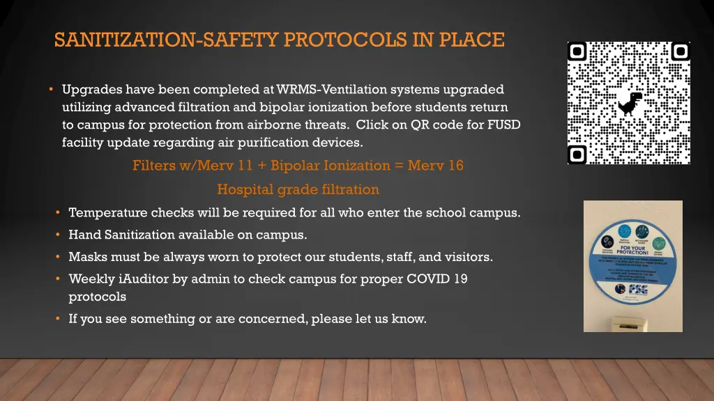 sanitization safety protocols in place