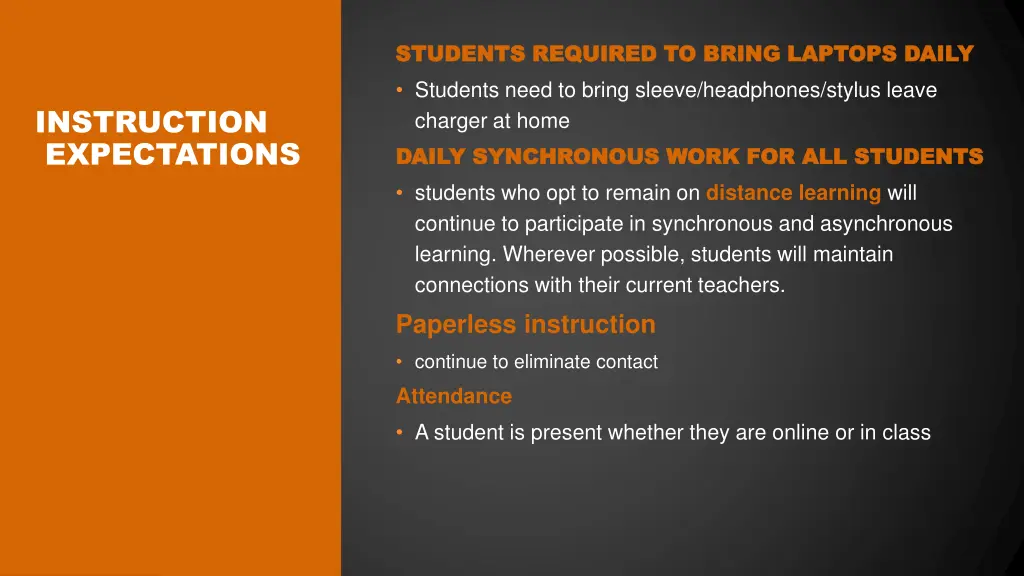 students required to bring laptops daily students