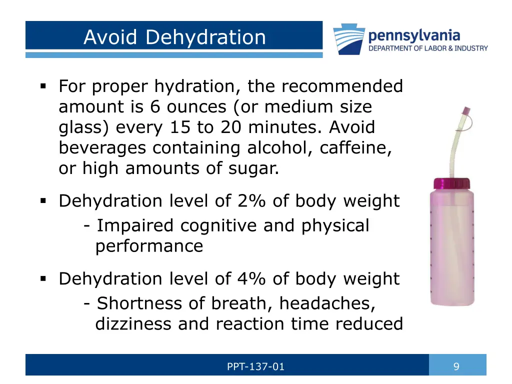 avoid dehydration