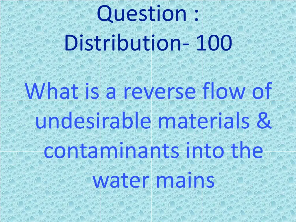 question distribution 100