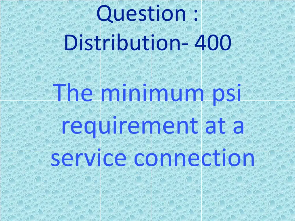 question distribution 400