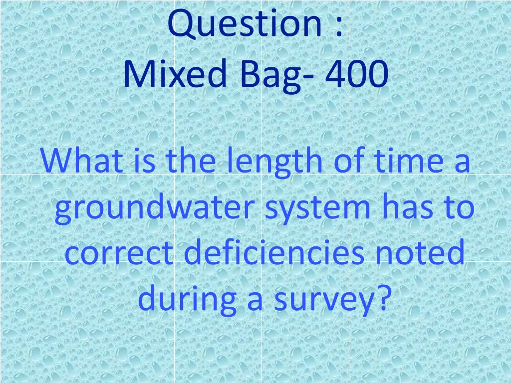 question mixed bag 400