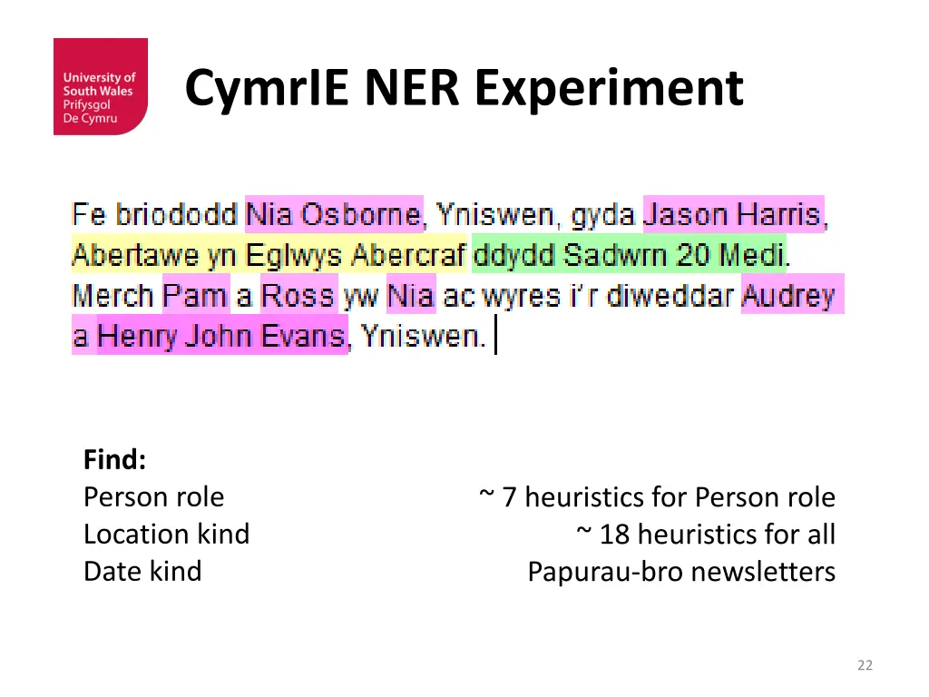 cymrie ner experiment