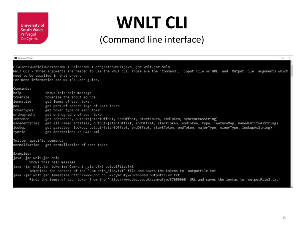 wnlt cli command line interface