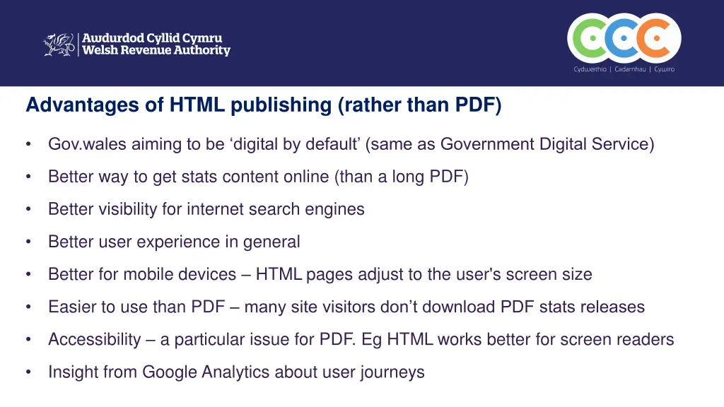 advantages of html publishing rather than pdf