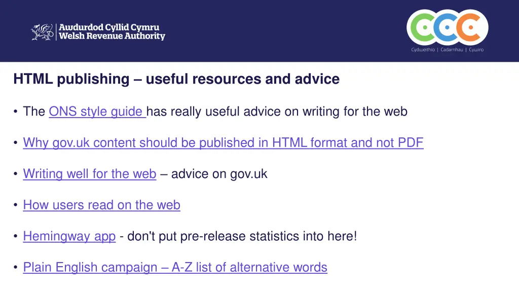 html publishing useful resources and advice