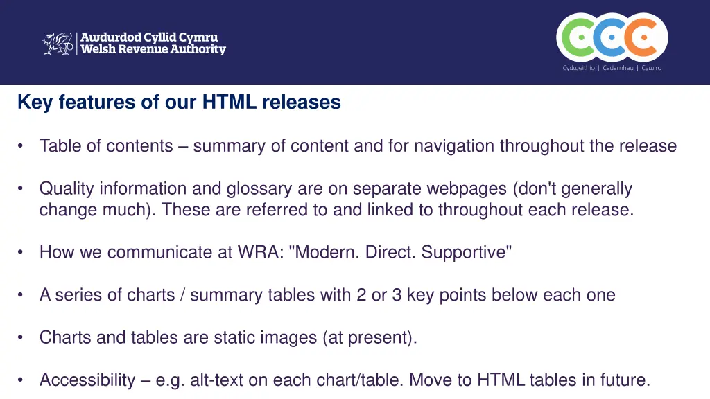 key features of our html releases