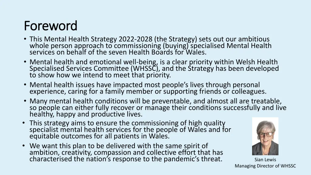 foreword foreword this mental health strategy