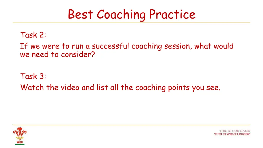 best coaching practice