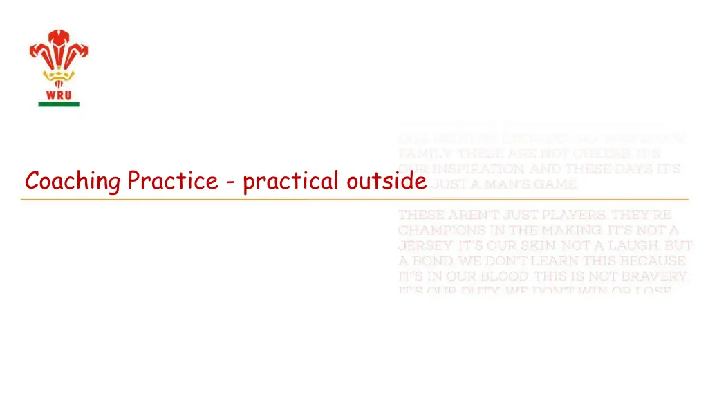 coaching practice practical outside