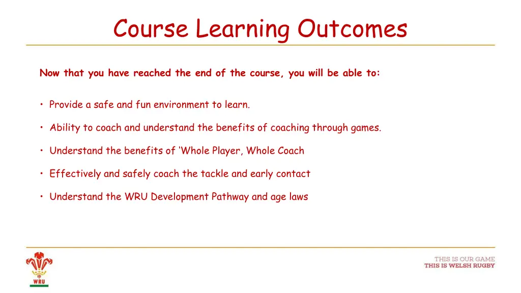 course learning outcomes 1