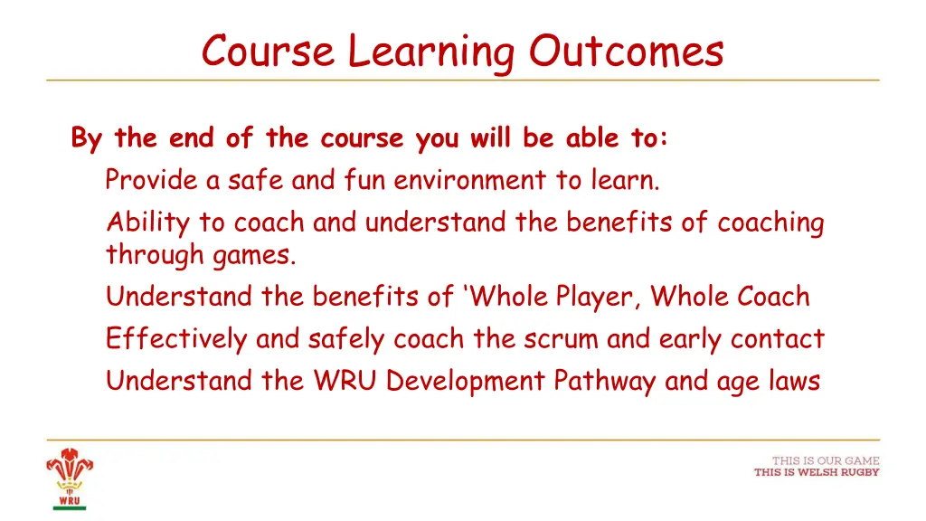 course learning outcomes