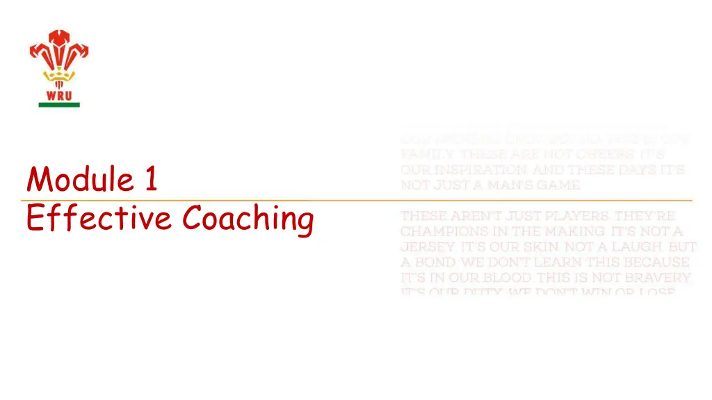 module 1 effective coaching