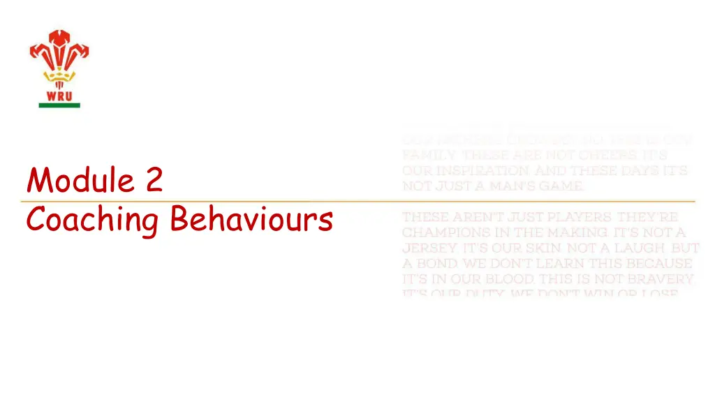 module 2 coaching behaviours