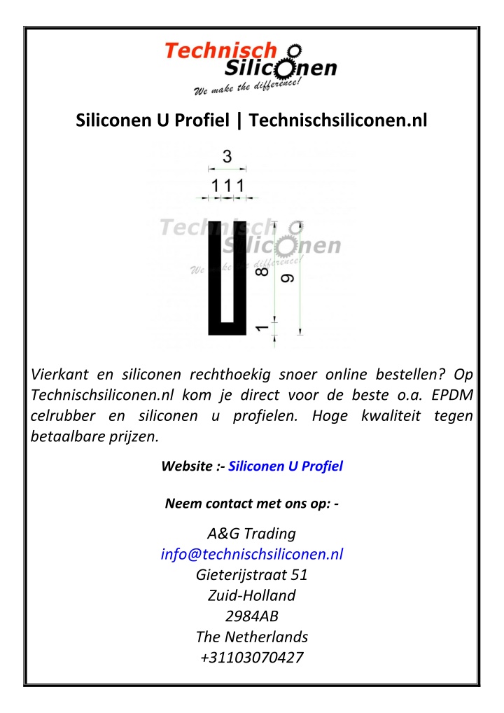 siliconen u profiel technischsiliconen nl