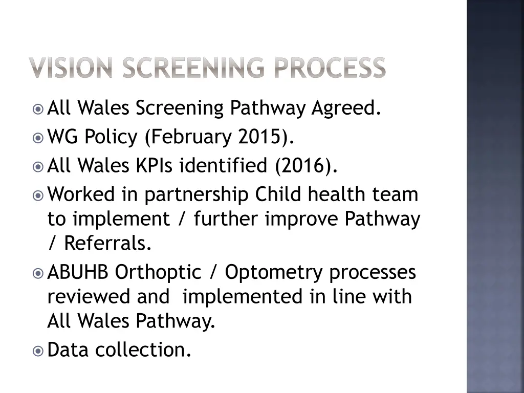 vision screening process