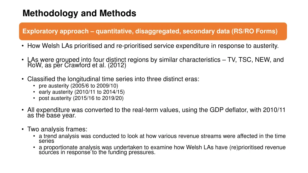 methodology and methods