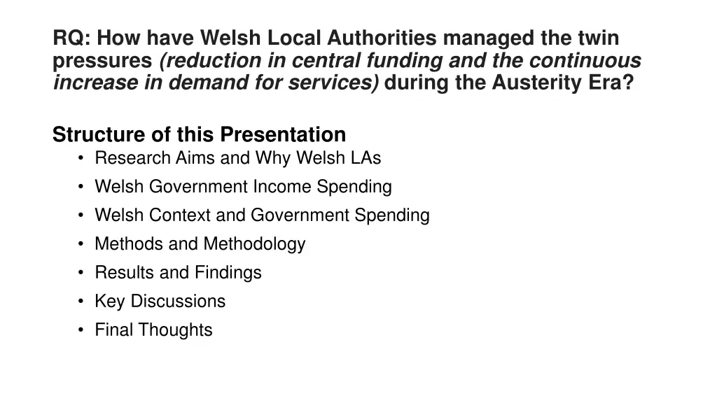 rq how have welsh local authorities managed