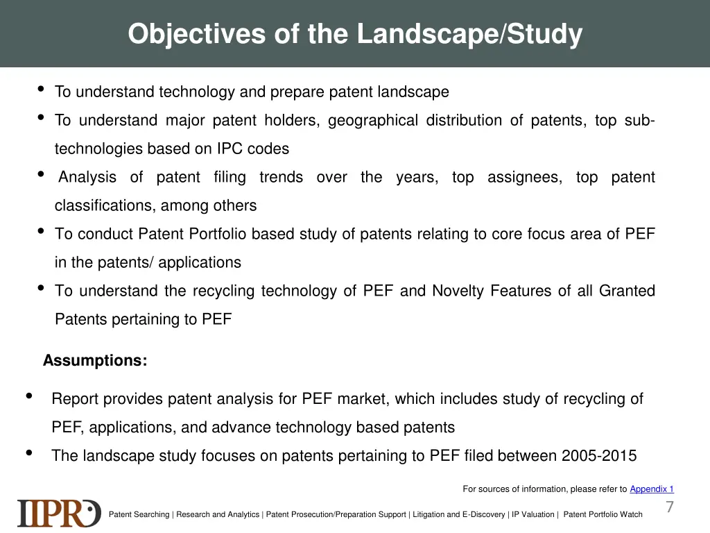 objectives of the landscape study