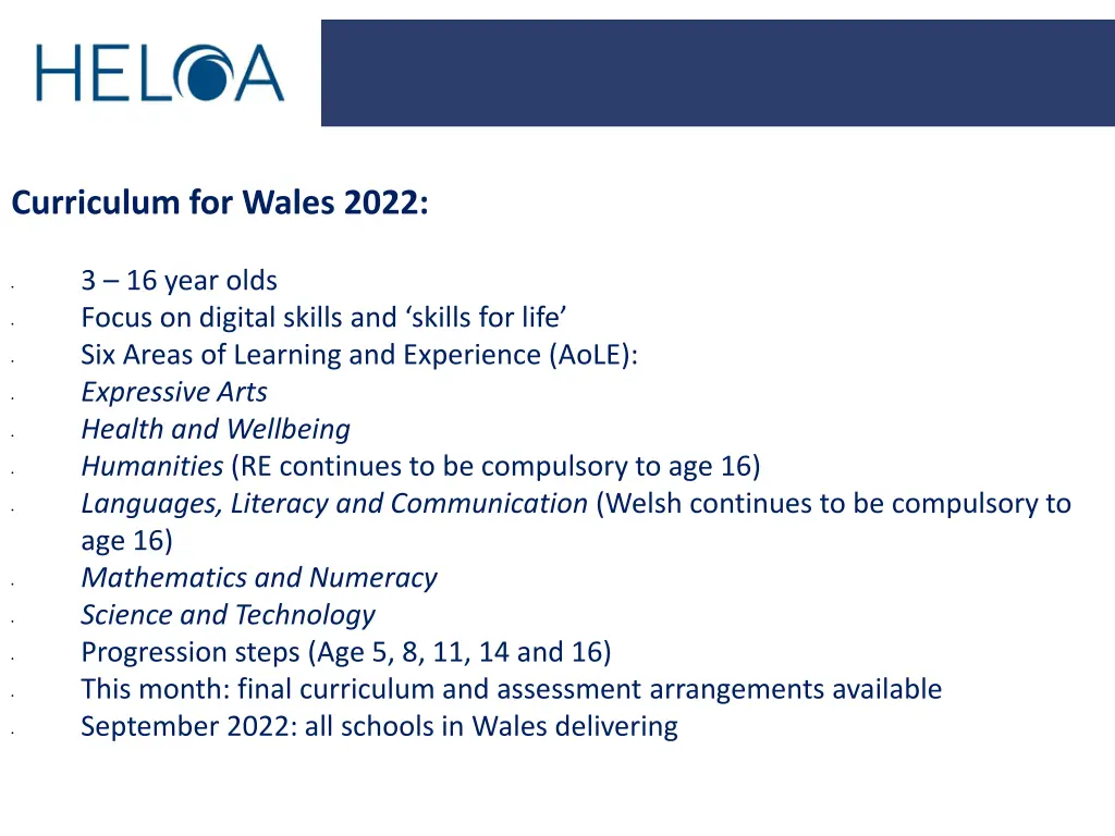 curriculum for wales 2022