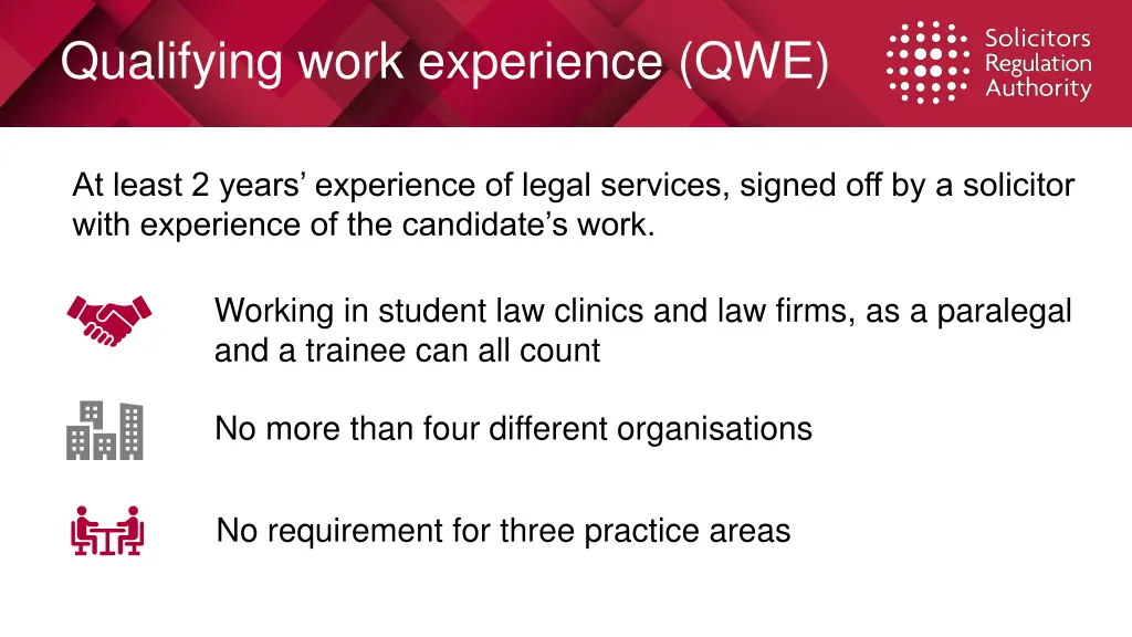 qualifying work experience qwe