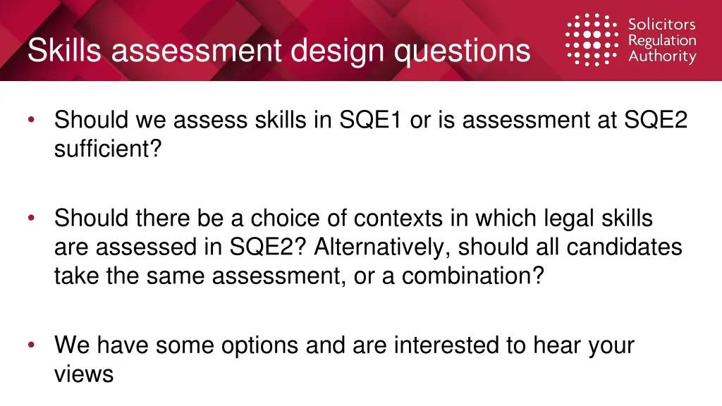 skills assessment design questions