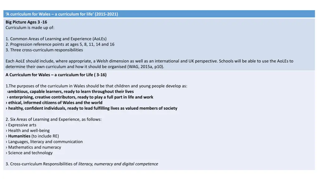 a curriculum for wales a curriculum for life 2015