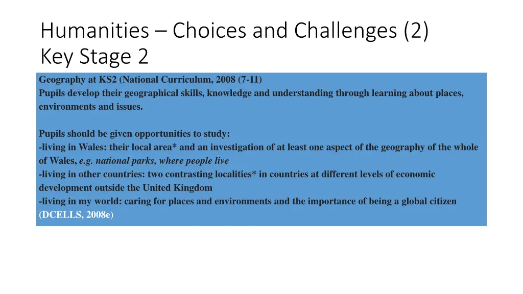 humanities choices and challenges 2 key stage