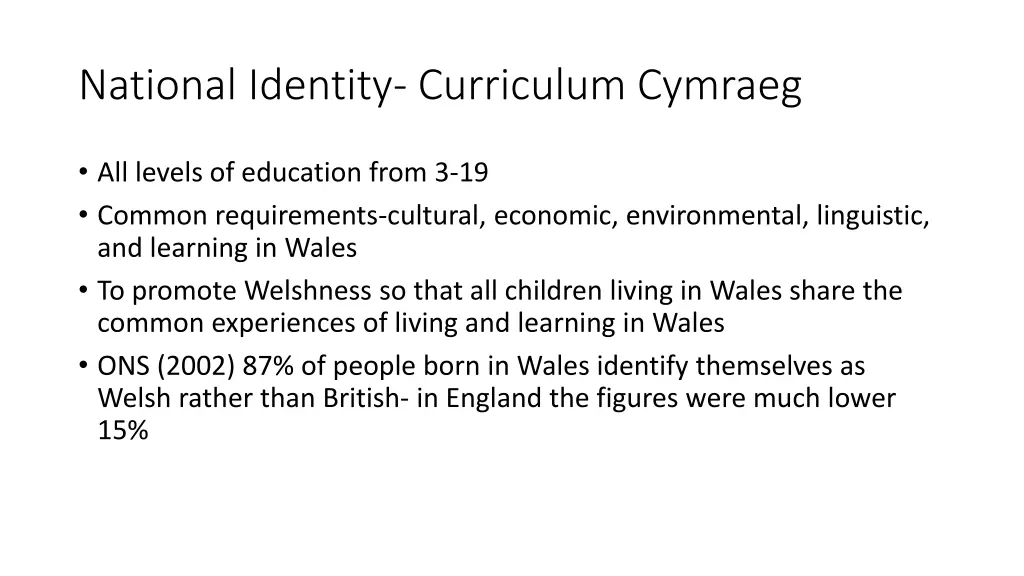 national identity curriculum cymraeg