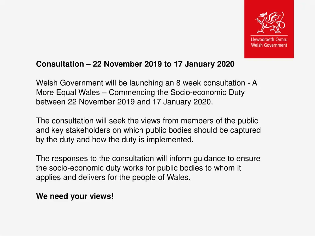 consultation 22 november 2019 to 17 january 2020