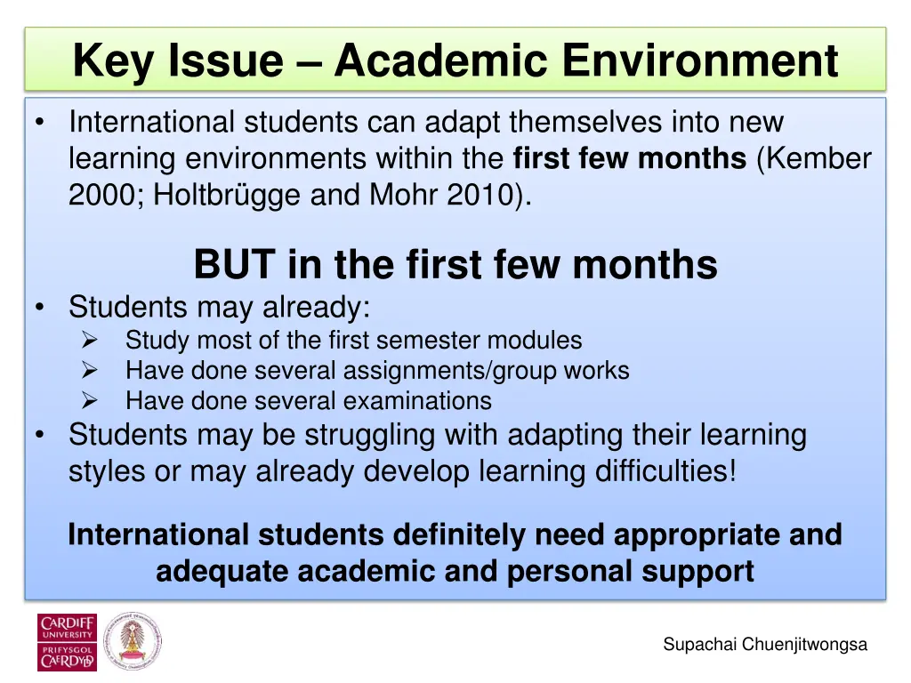 key issue academic environment